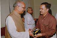 The then Chief Minister Mr Ram Prakash Gupta rewarding at his official residence