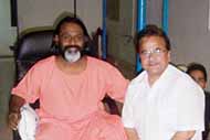 With famous spiritual master Acharya Datiji Maharaj at his Delhi residence
