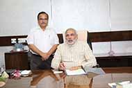 With Prime Minister Mr Narendra Modi at his personal study